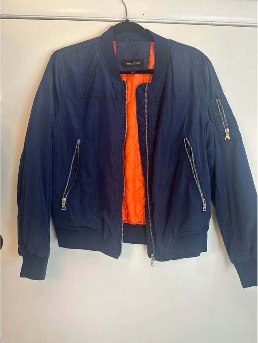 Womens medium New Look Bomber Jacket blue and orange